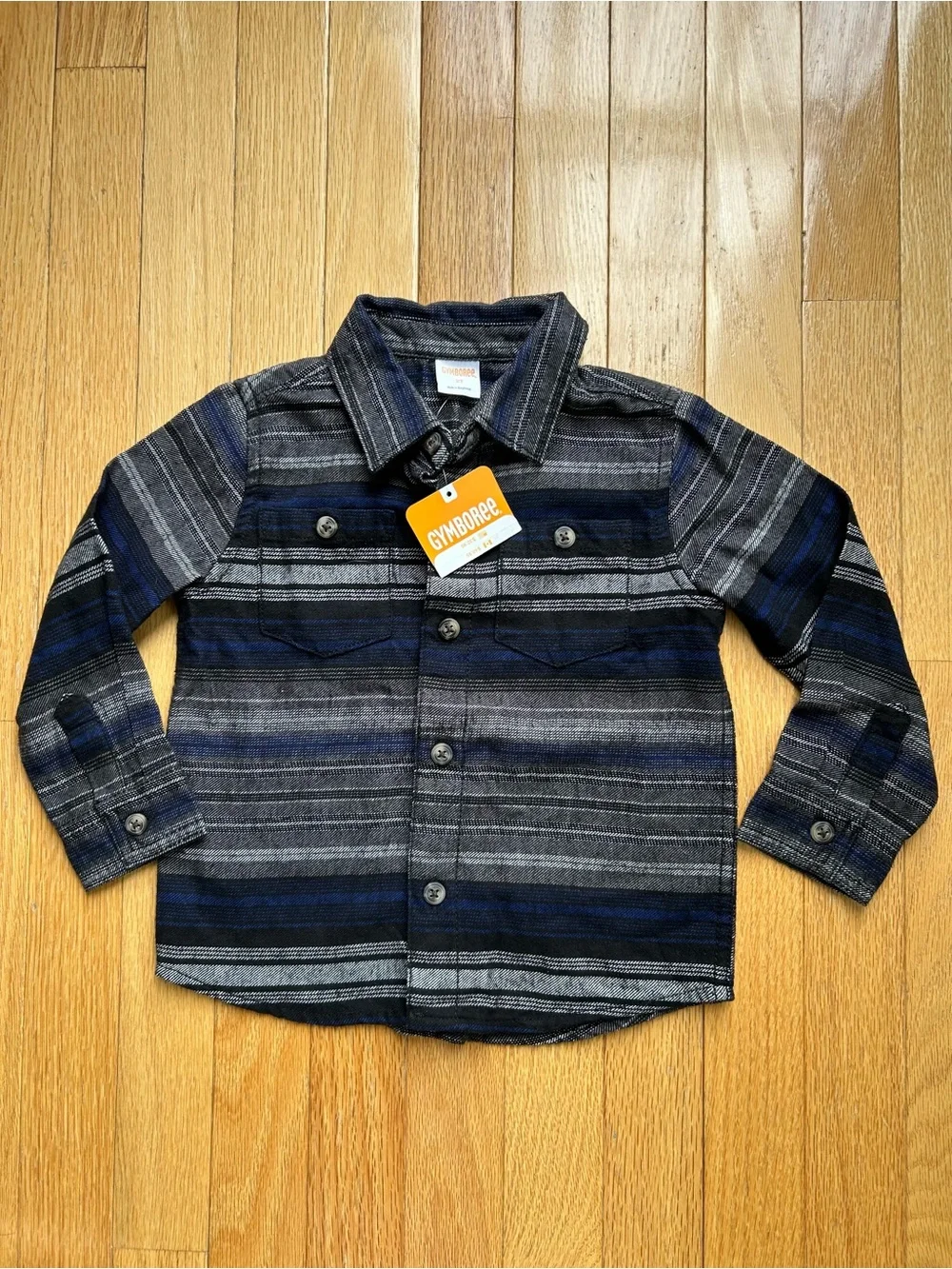 Gymboree Boys 2T Striped Flannel Button Down Shirt NWT Western Fall 100% Cotton